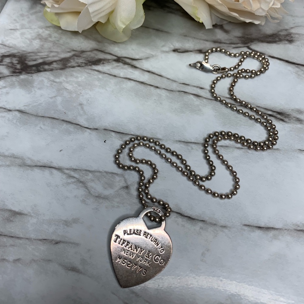 Authentic Tiffany dog tag necklace